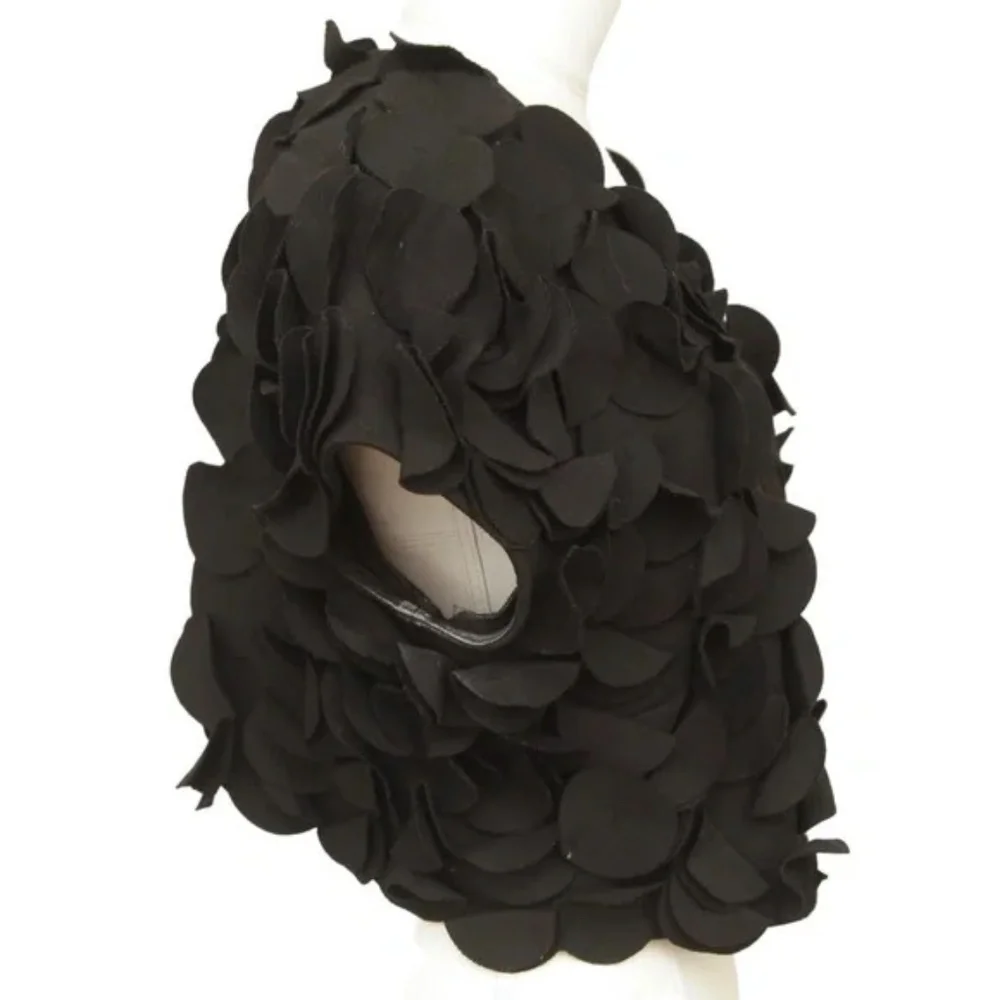 JOSIE NATORI Black Vest Cape Cardigan Front Hook Sz M - Picture 2 of 8